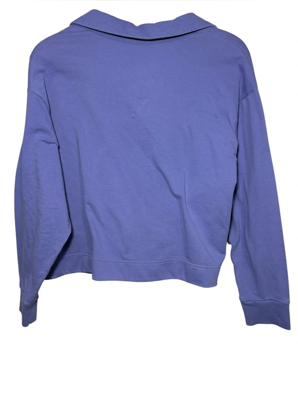 ATHLETA | Women Adonis Purple Retroterry Polo Sweatshirt size L Pullover Cropped